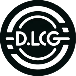 D.LOG app icon, a black circle